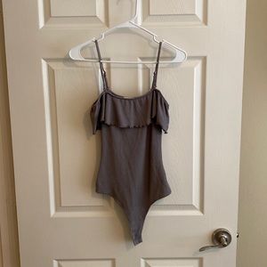 L.A. HEARTS Ribbed Cold Shoulder Bodysuit